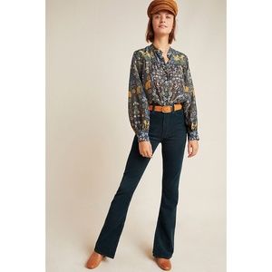 COH Anthro Georgia High Rise Boot Green Cord Pants